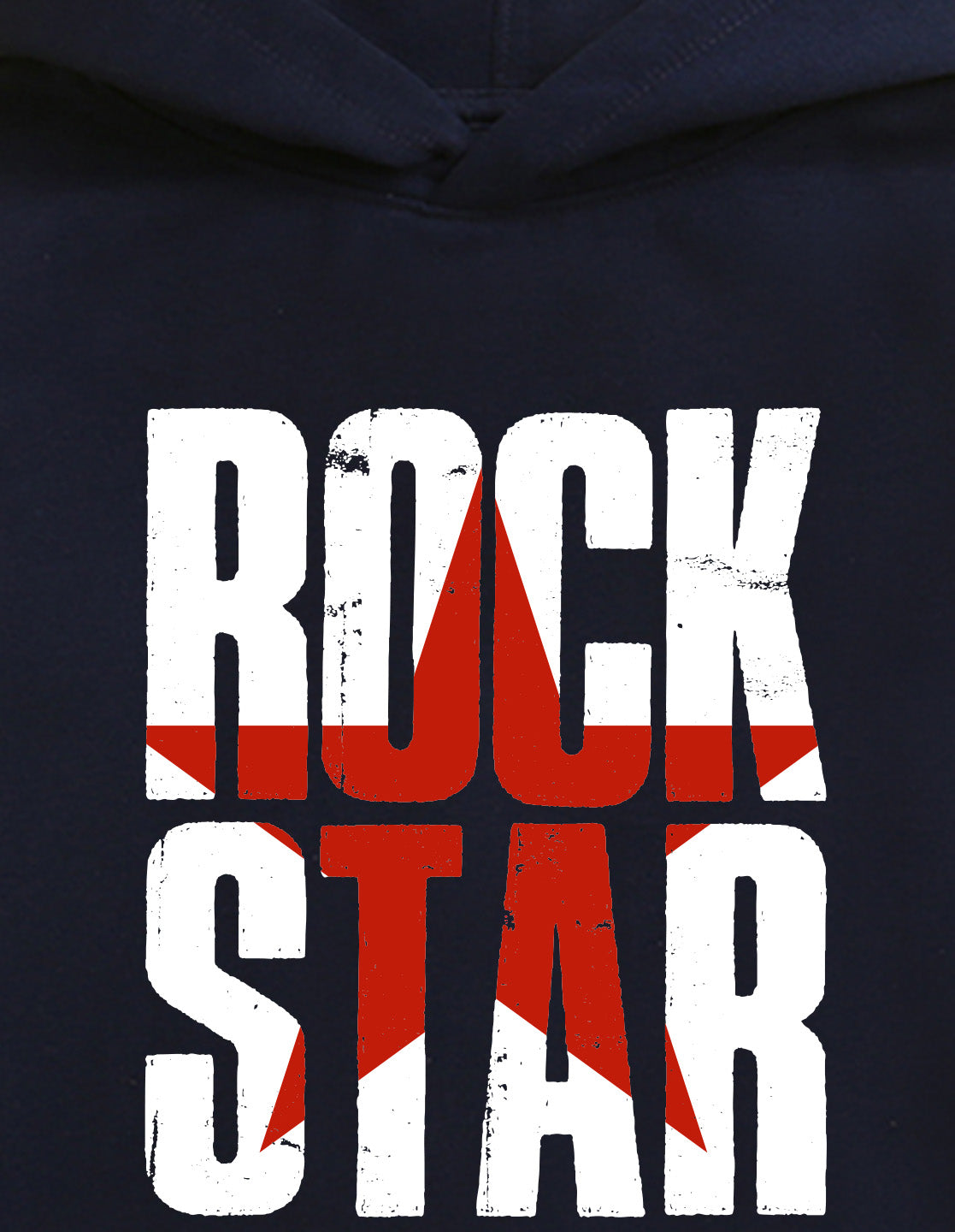 Nusyl Boy's Navy Blue Rock star text Printed Hoodie