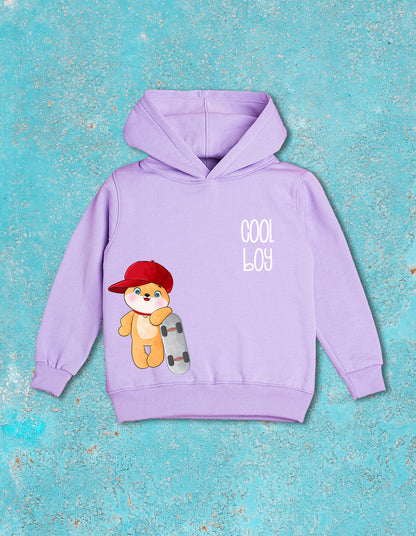 Nusyl Boy's Lilac Cool boy Printed Hoodie
