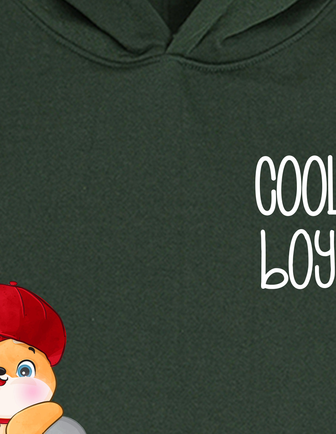 Nusyl Boy's Olive Cool boy Printed Hoodie