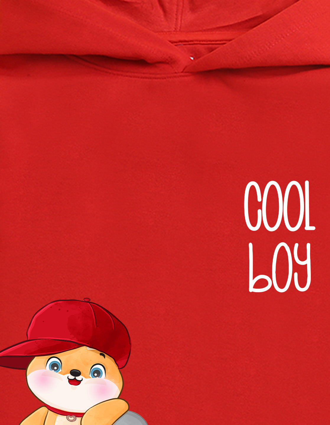 Nusyl Boy's Red Cool boy Printed Hoodie