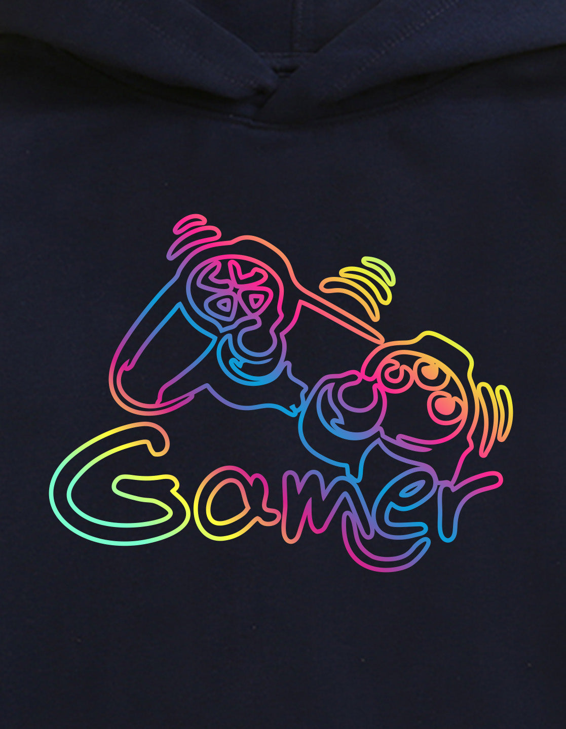 Nusyl Boy's Navy Blue Gamer graphic & text Printed Hoodie