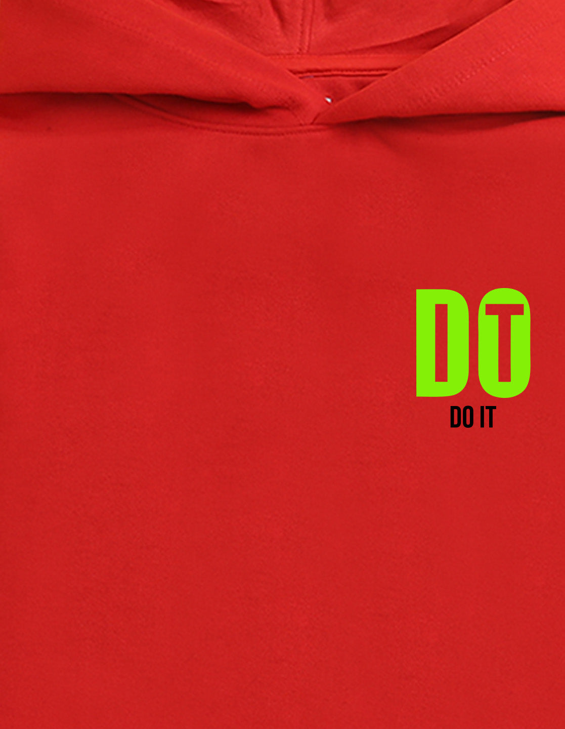 Nusyl Boy's Red Do it text Printed Hoodie