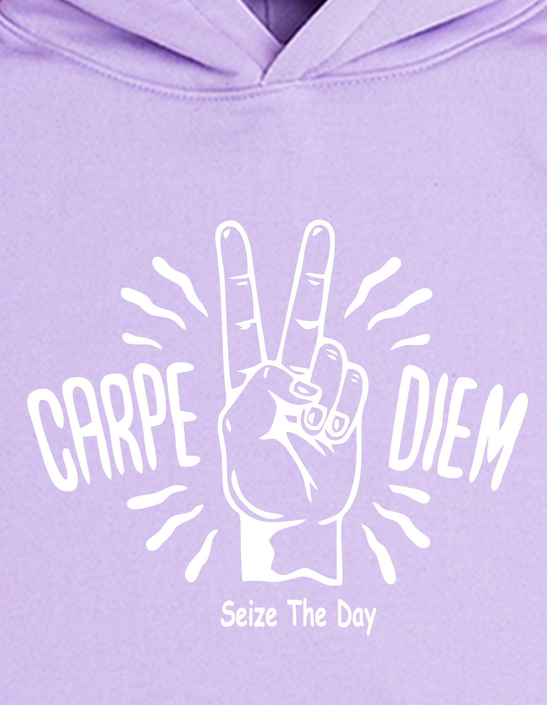 Nusyl Boy's Lilac Carpe diem text  Printed Hoodie