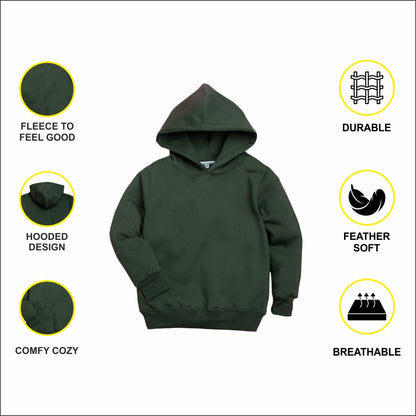 Nusyl Boy's Olive Carpe diem text  Printed Hoodie
