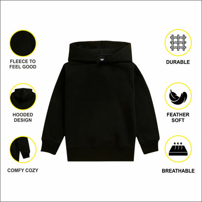Nusyl Boy's Black Carpe diem text  Printed Hoodie