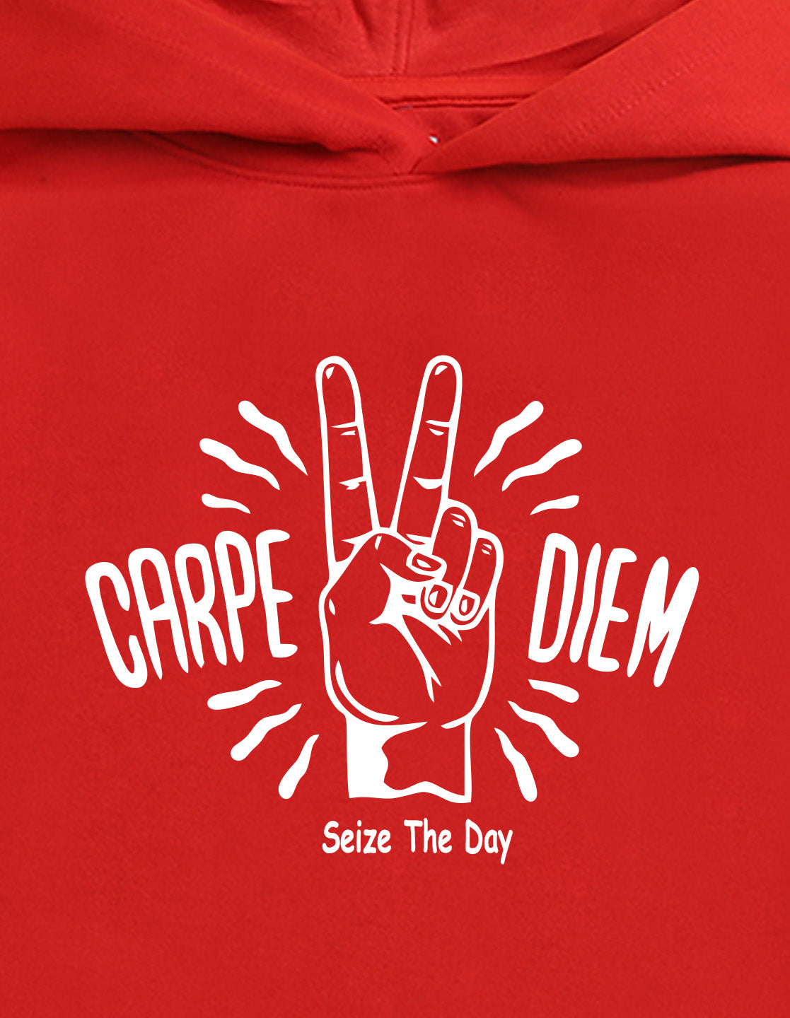 Nusyl Boy's Red Carpe diem text  Printed Hoodie