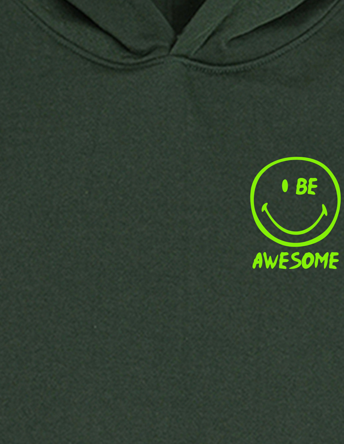 Nusyl Boy's Olive smiley emoji & text Printed Hoodie