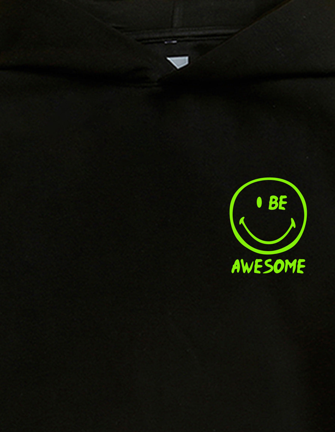 Nusyl Boy's Black smiley emoji & text Printed Hoodie