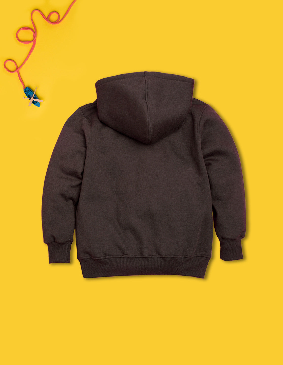 Nusyl Boy's Brown Adventure text Printed Hoodie
