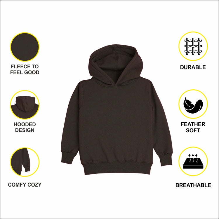 Nusyl Boy's Brown Adventure text Printed Hoodie