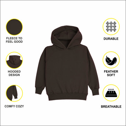 Nusyl Boy's Brown Adventure text Printed Hoodie