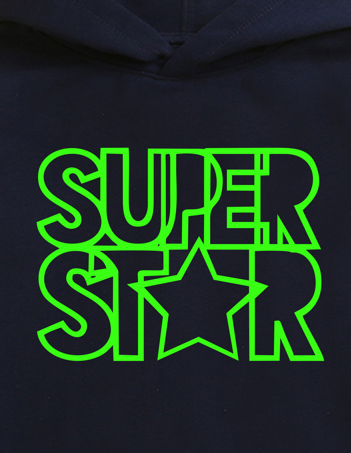 Nusyl Boy's Navy Blue Super star text Printed Hoodie