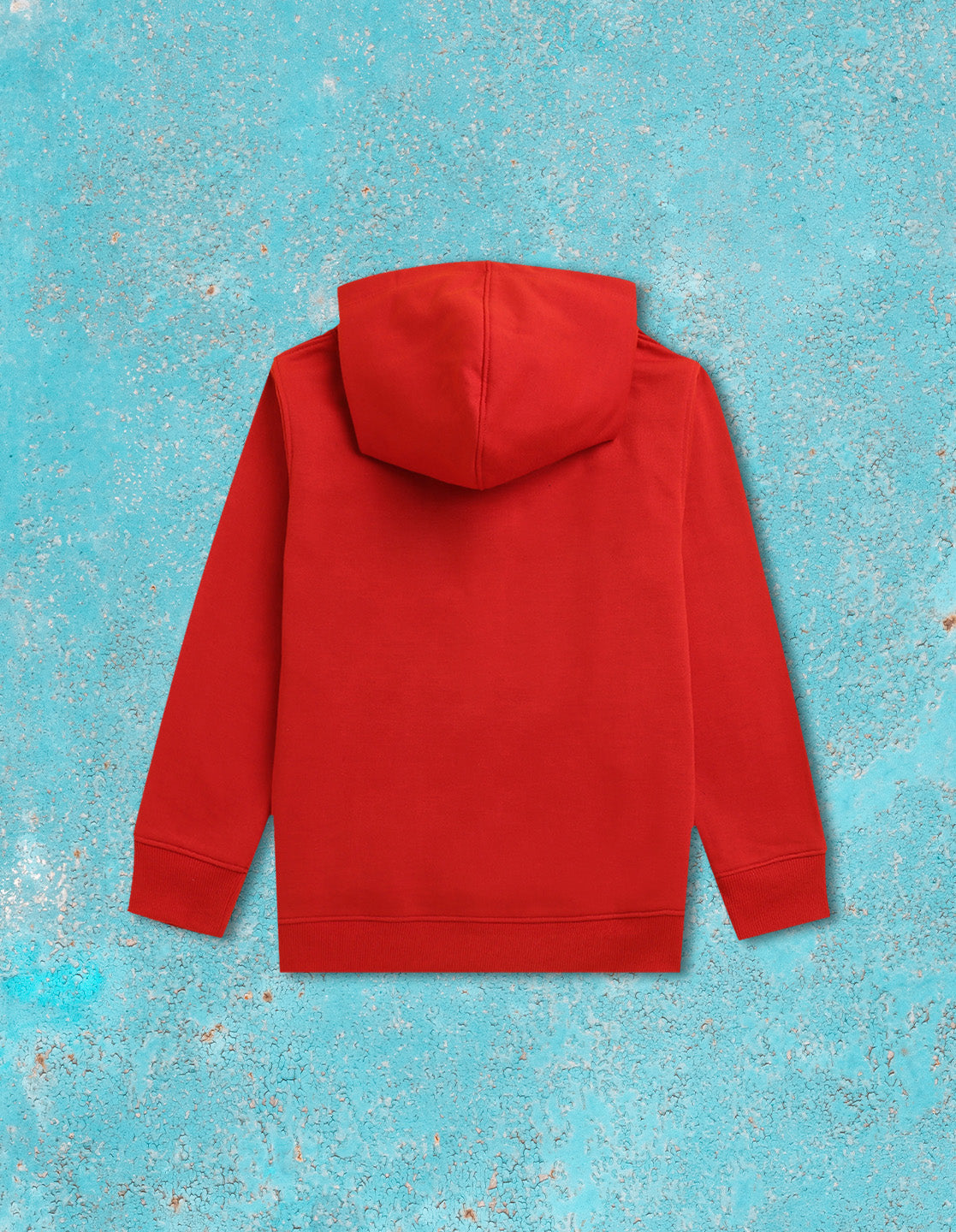 Nusyl Boy's Red Super star text Printed Hoodie