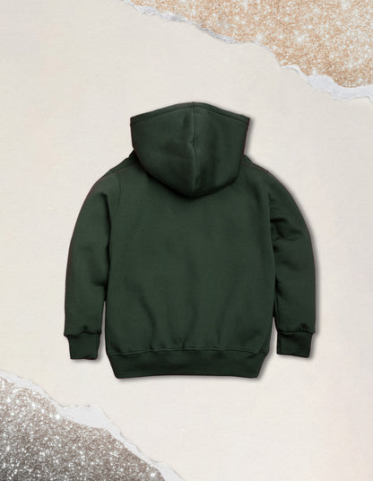 Nusyl Boy's Olive Dinosaur  Printed Hoodie