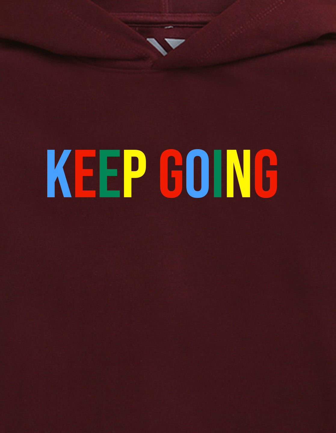 Nusyl Boy's Burgundy Keep going text Printed Hoodie