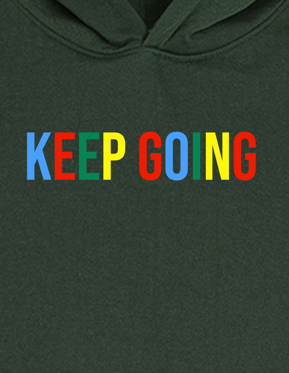 Nusyl Boy's Olive Keep going text Printed Hoodie