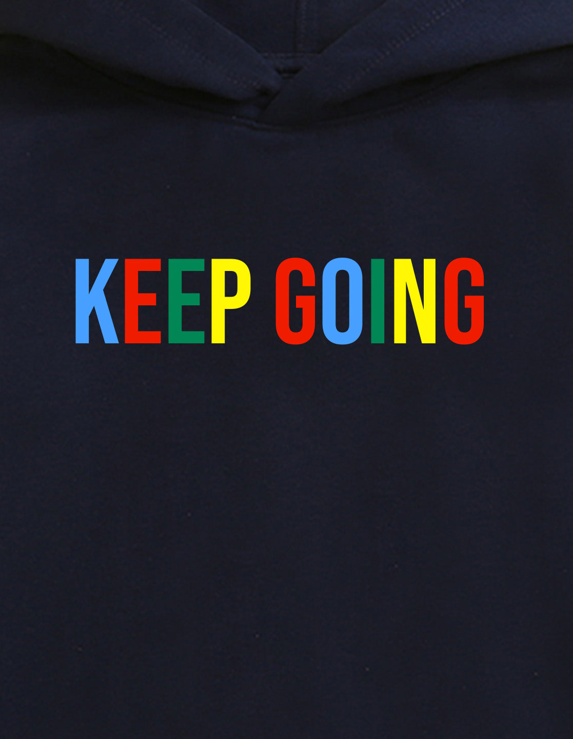 Nusyl Boy's Navy Blue Keep going text Printed Hoodie