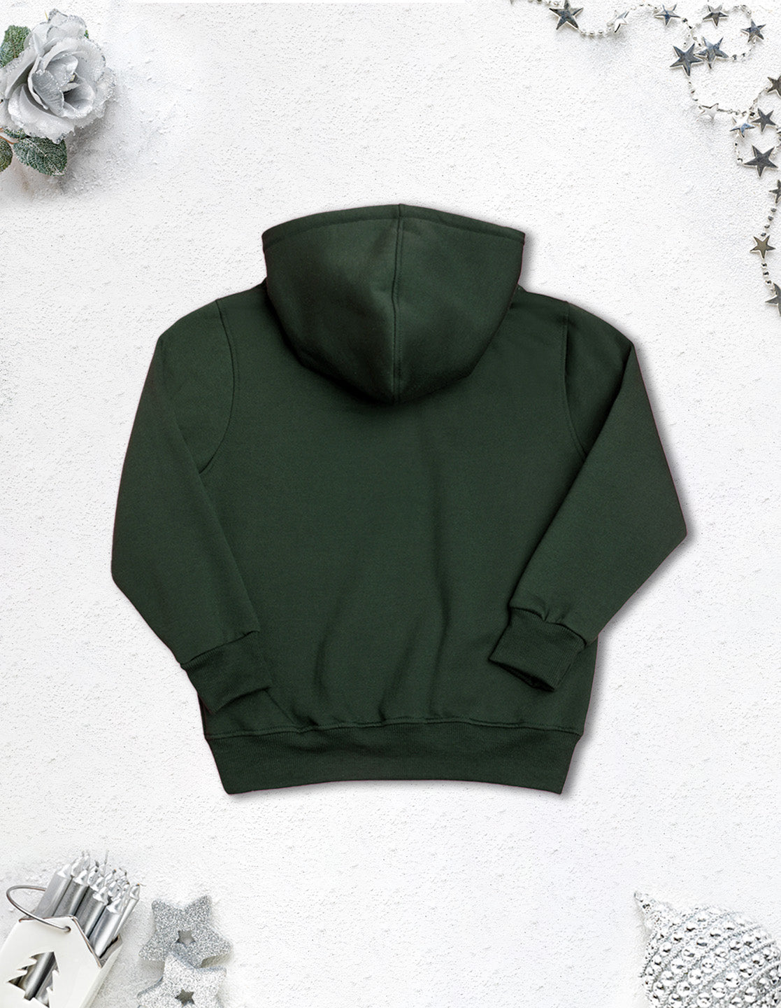 Nusyl Boy's Olive Stay strong text Printed Hoodie