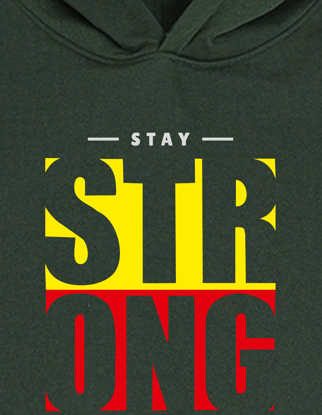 Nusyl Boy's Olive Stay strong text Printed Hoodie