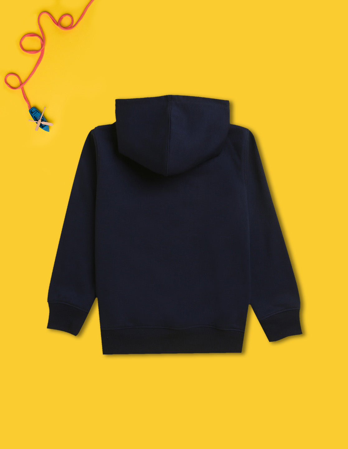 Nusyl Boy's Navy Blue Stay strong text Printed Hoodie