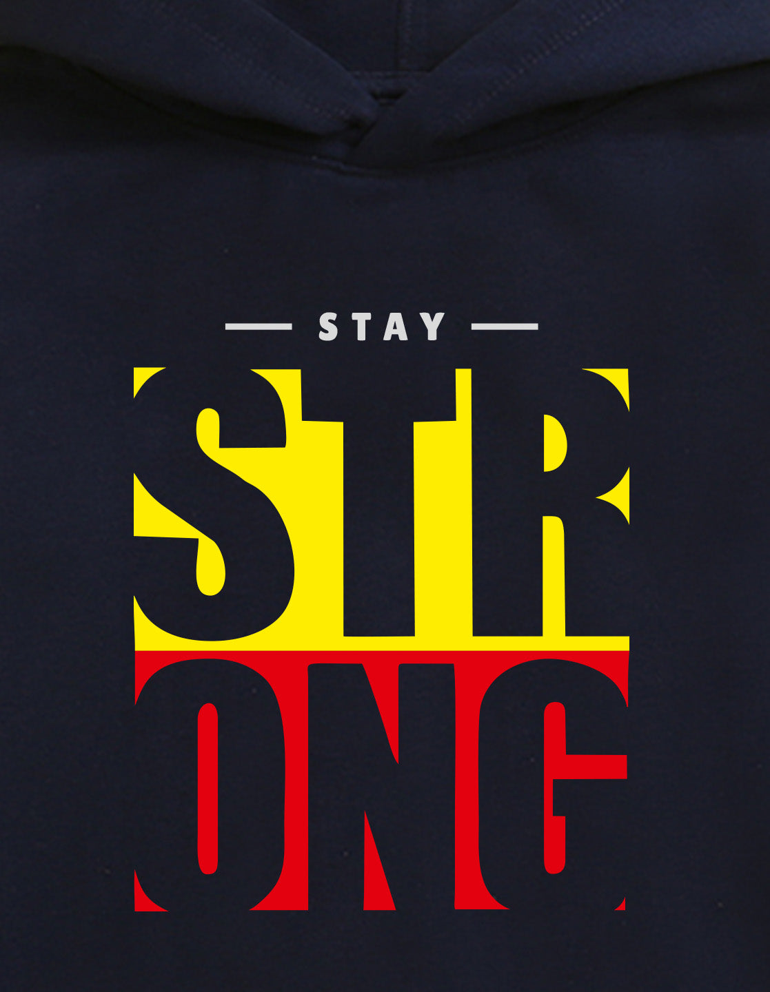Nusyl Boy's Navy Blue Stay strong text Printed Hoodie