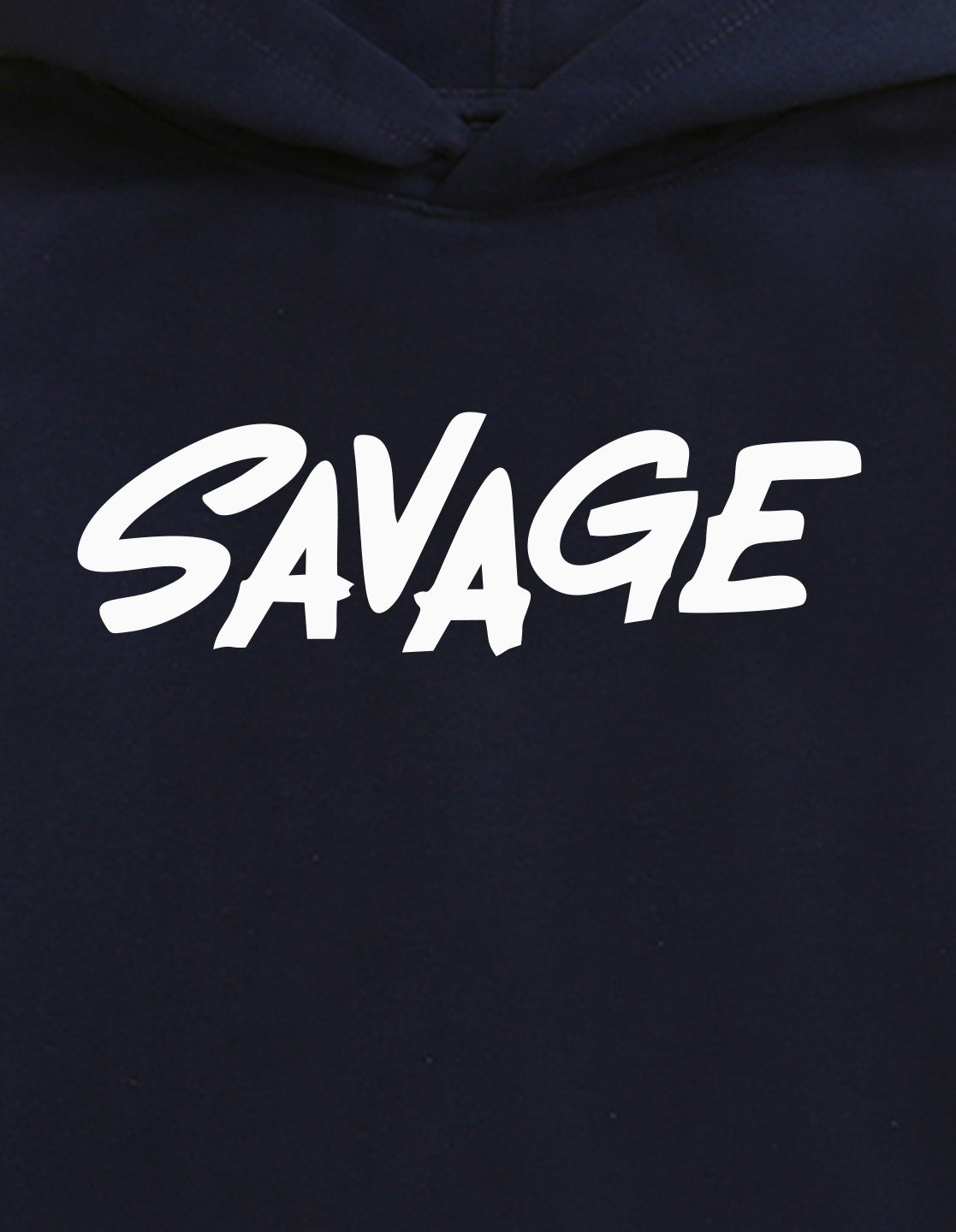 Nusyl Boy's Navy Blue Savage text Printed Hoodie