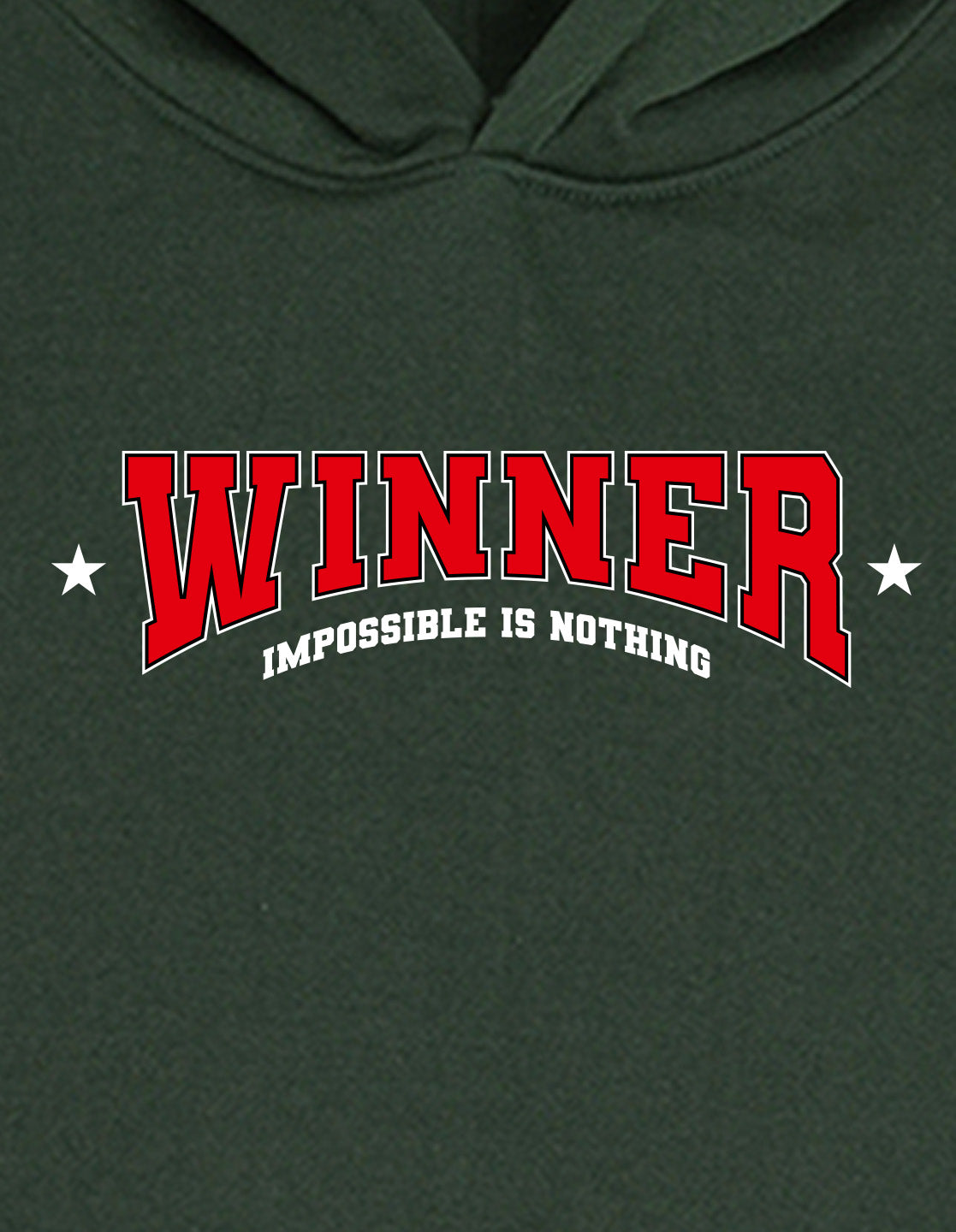 Nusyl Boy's Olive Winner text  Printed Hoodie