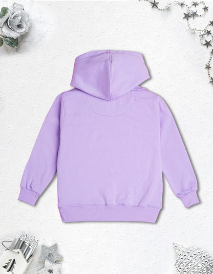 Nusyl Boy's Lilac Break the rules text Printed Hoodie