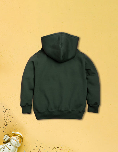Nusyl Boy's Olive Break the rules text Printed Hoodie