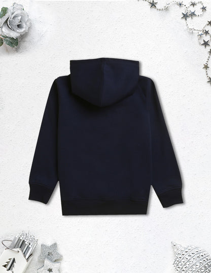 Nusyl Boy's Navy Blue Break the rules text Printed Hoodie