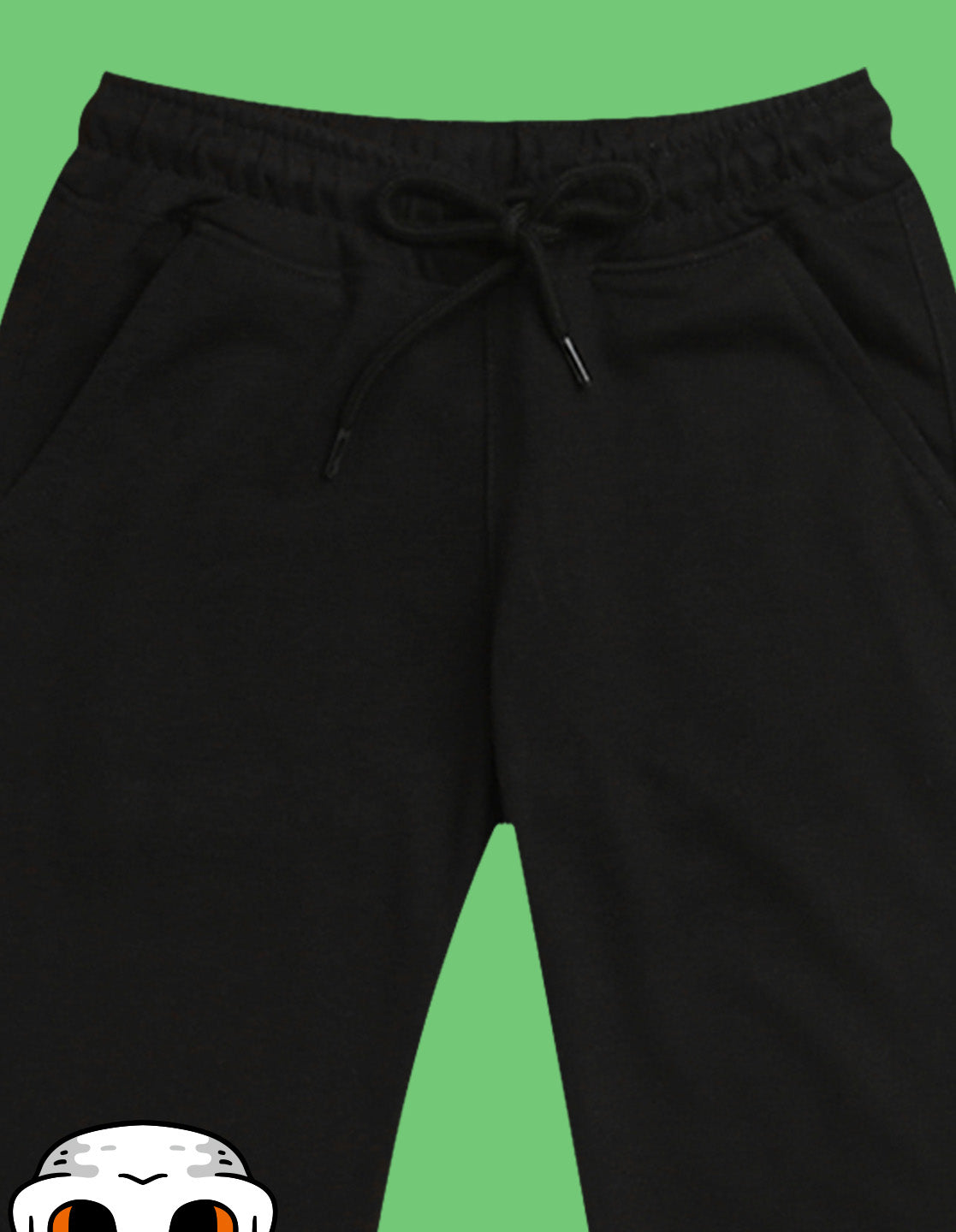 Nusyl Boys Black Crocodile Face Printed Ankle Length Track Pant