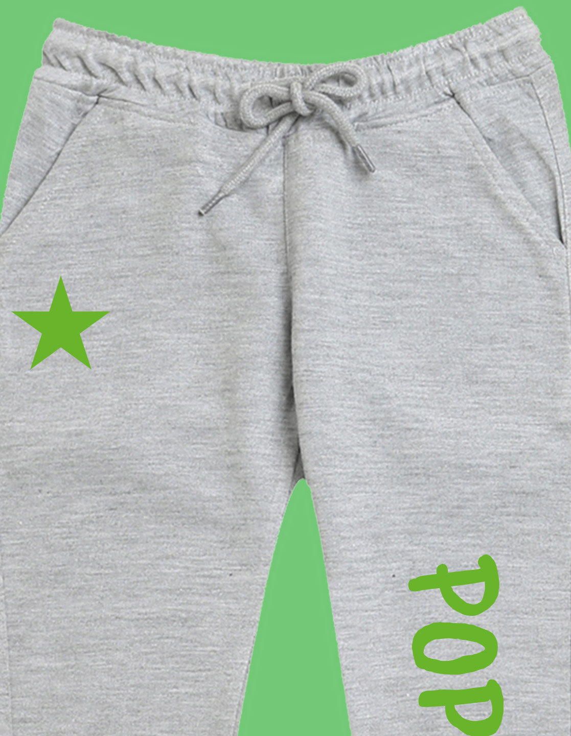 Nusyl Boys Grey Star & Text Printed Ankle Length Track Pant