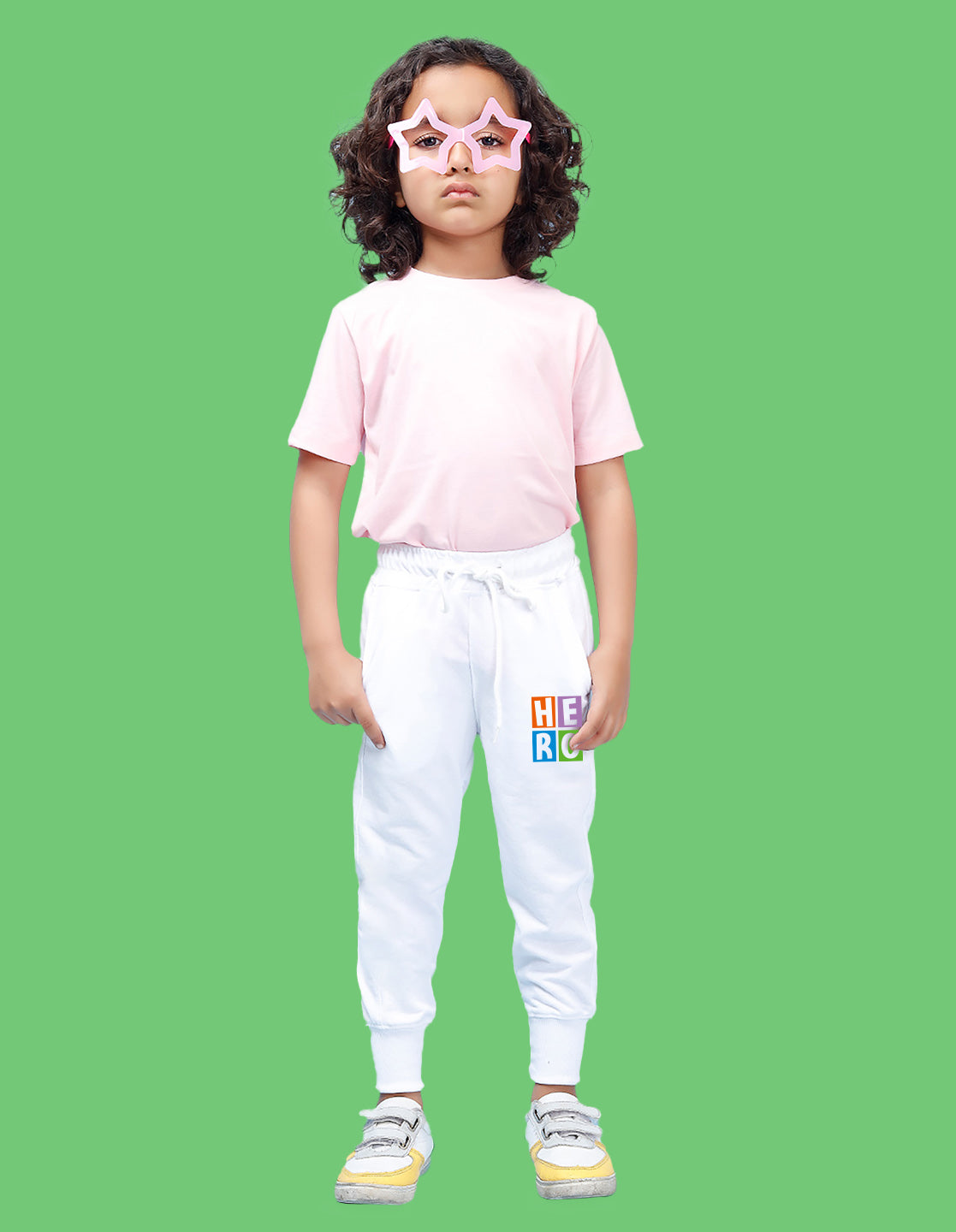 Nusyl Boys White Hero Text Printed Ankle Length Track Pant
