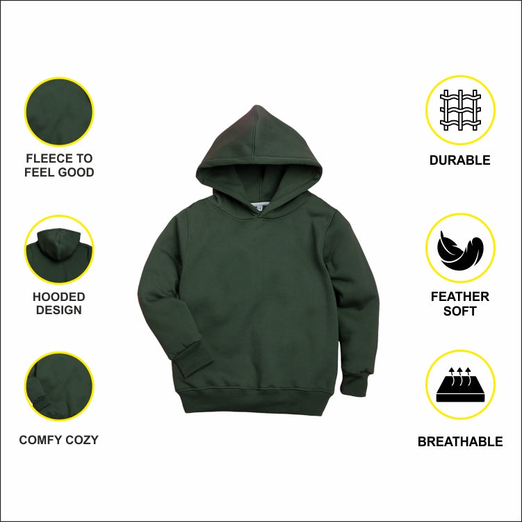 Nusyl Girl's Olive #Awesome text Printed hoodie