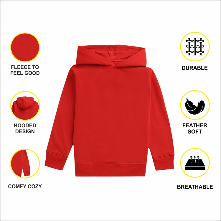 Nusyl Girl's Red I believe in unicorns Printed hoodie