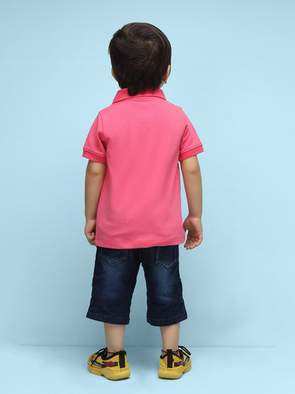 Nusyl Solid Bubblegum Pink Infants Polo t-shirt