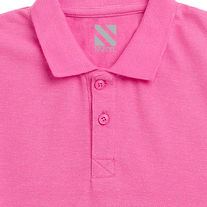 Nusyl Solid Bubblegum Pink Infants Polo t-shirt