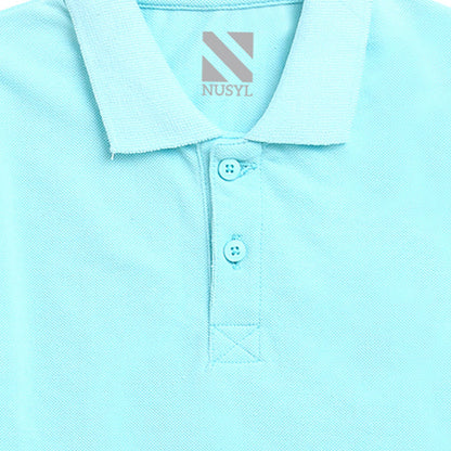 Nusyl solid light blue boys polo t-shirts