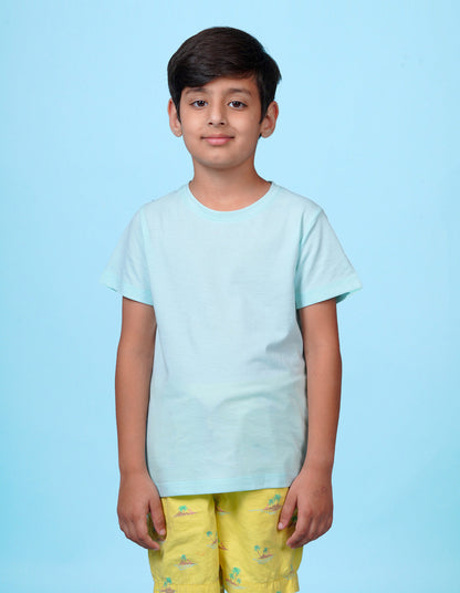 Nusyl Boys Powder Blue Solid t-shirt