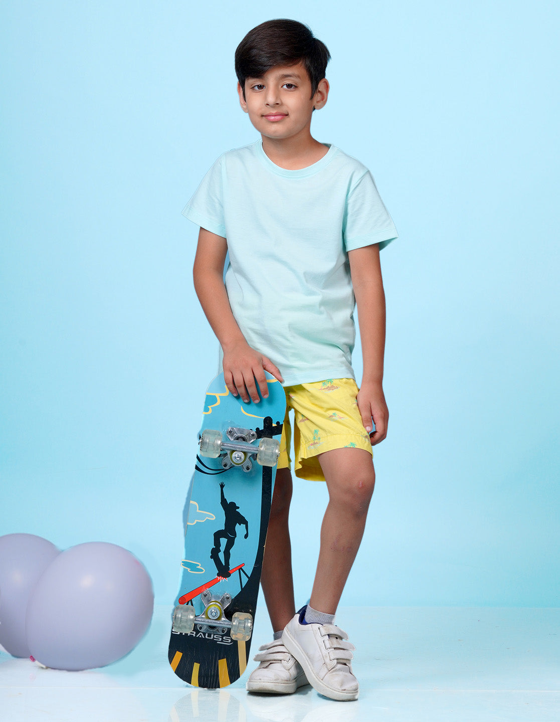 Nusyl Boys Powder Blue Solid t-shirt