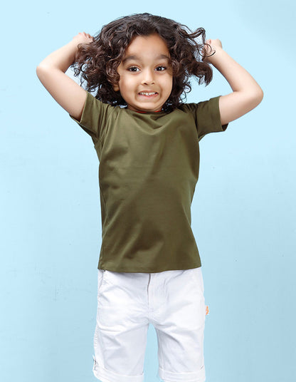 Nusyl Boys Olive Solid t-shirt