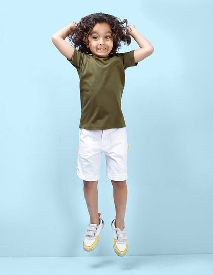 Nusyl Boys Olive Solid t-shirt