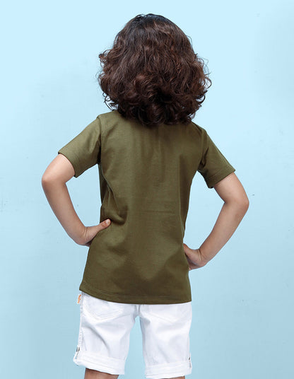 Nusyl Boys Olive Solid t-shirt