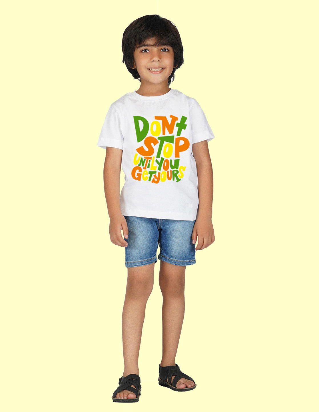 Nusyl Boys White Text Printed t-shirt