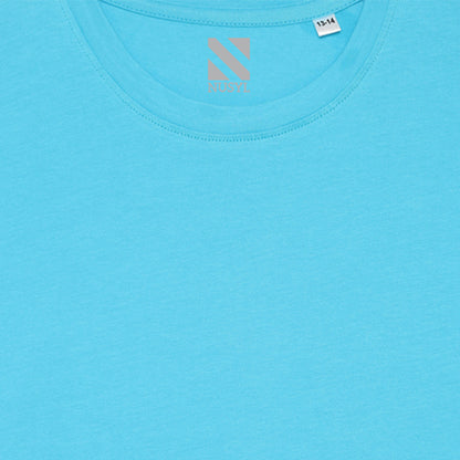 Nusyl boys positive printed sky blue colored cotton rich tshirt