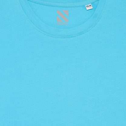 Nusyl boys dino printed sky blue colored cotton rich tshirt