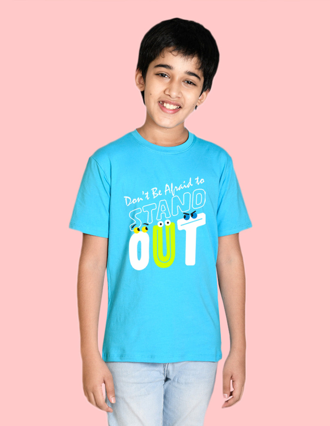 Nusyl boys stand out printed sky blue colored cotton rich tshirt