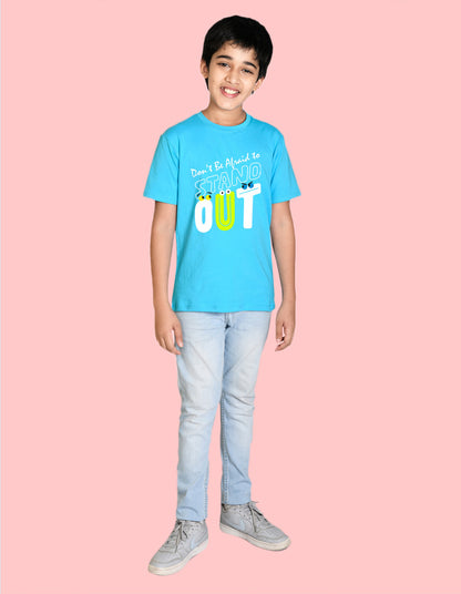 Nusyl boys stand out printed sky blue colored cotton rich tshirt