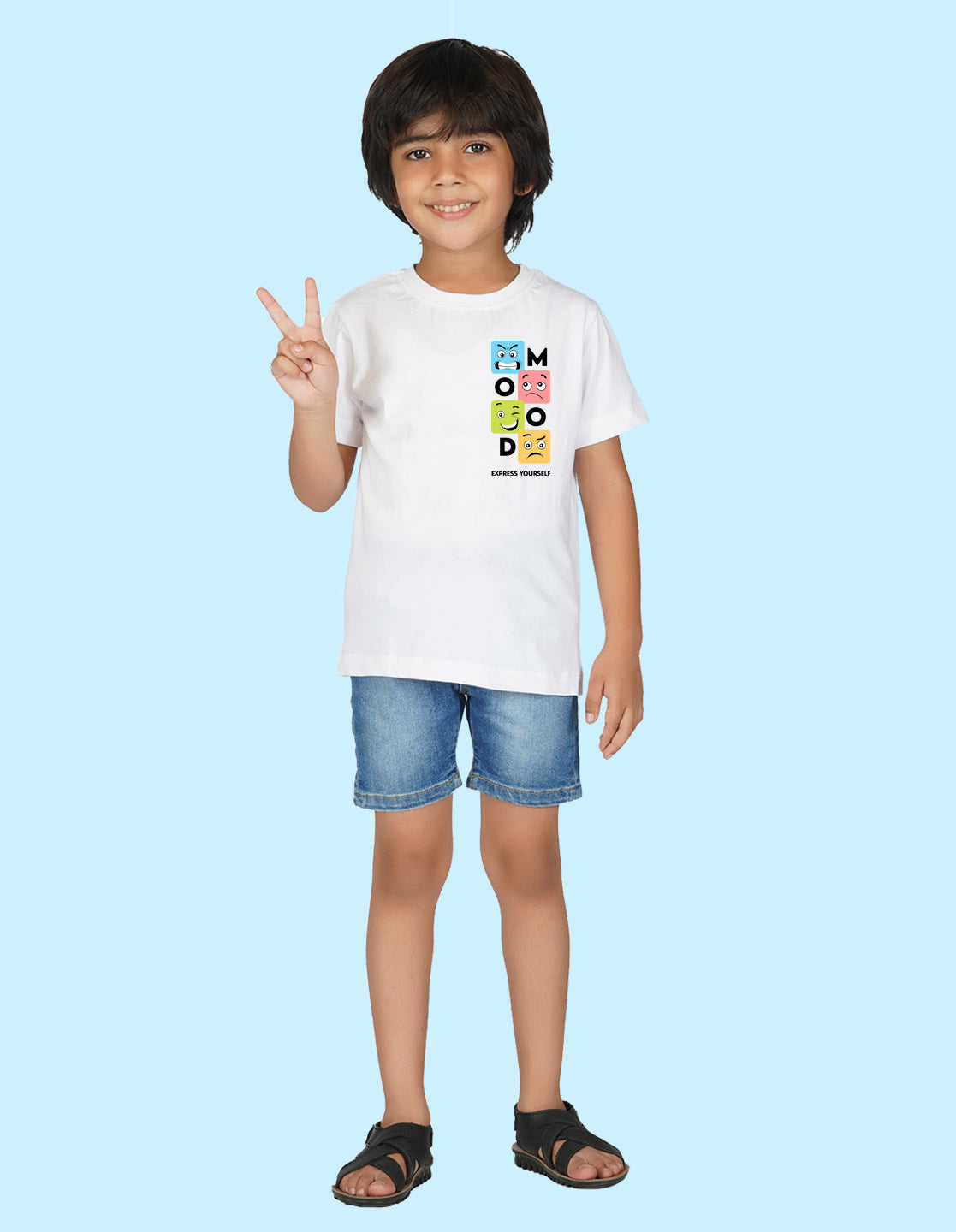 Nusyl Boys White Mood Printed t-shirt