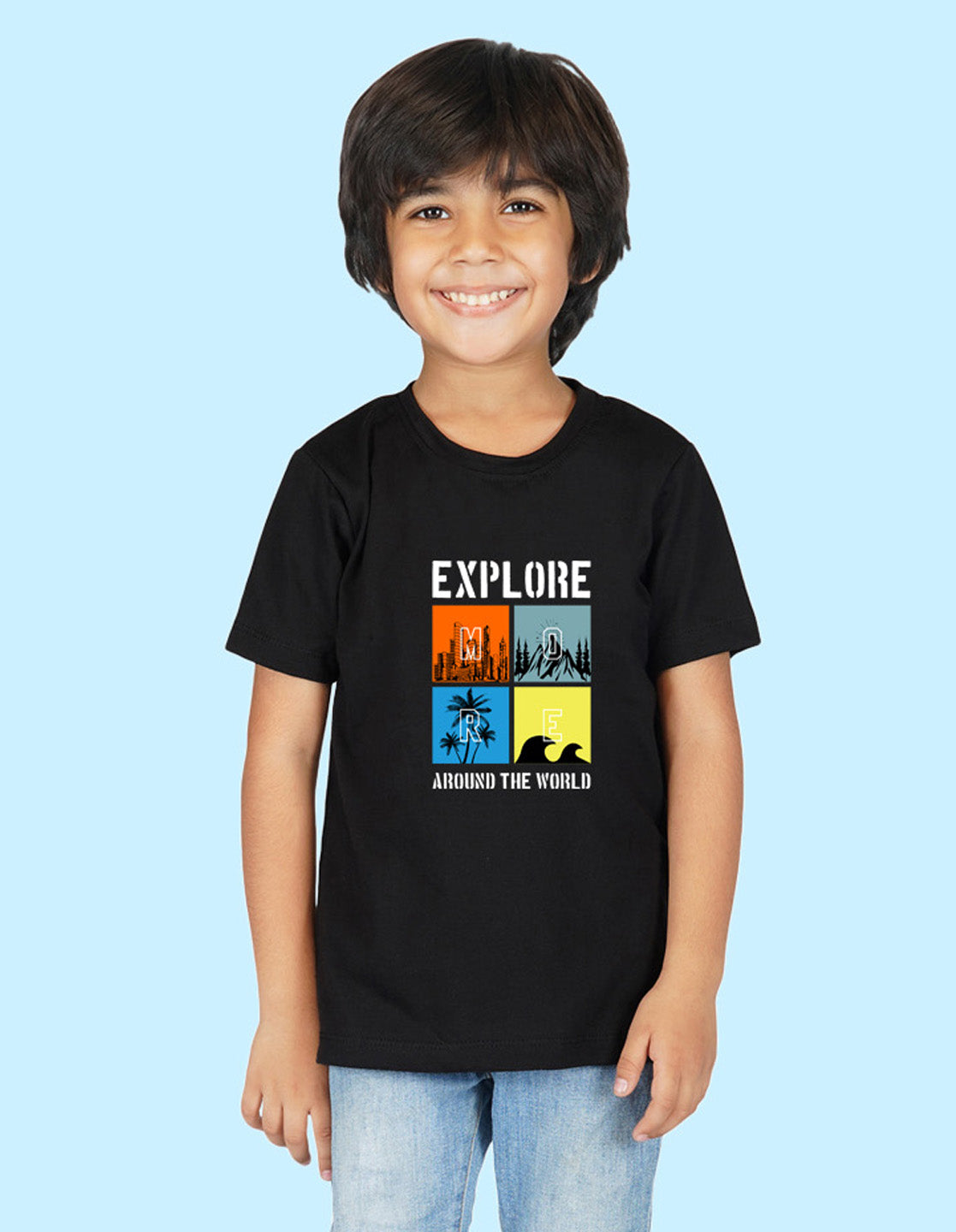 Nusyl Boys Black Explore Printed t-shirt